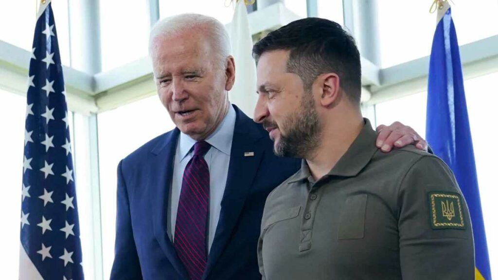 El presidente estadounidense, Joe Biden, se reunirá con Volodimir Zelenski, al margen de la cumbre por los 75 años de la OTAN en Washington. Foto: AFP