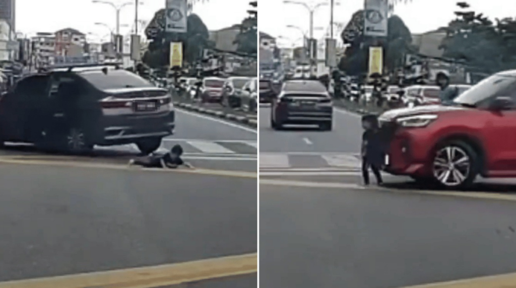Niño cae de un vehículo en movimiento