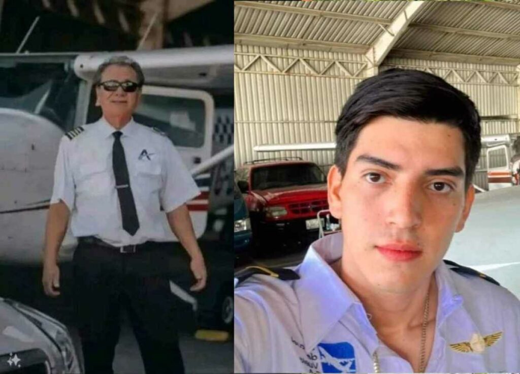 El capitán Édgar Reyes y su alumno Fernando Méndez, quienes viajaban en la aeronave