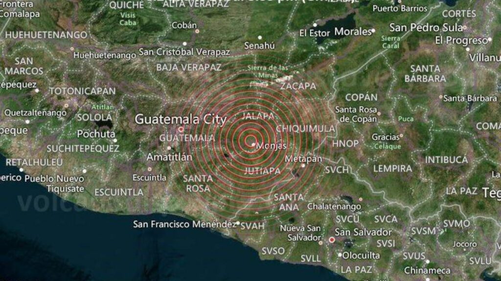 Sismo de magnitud 6,2 sacude Guatemala y se siente en El Salvador y Nicaragua