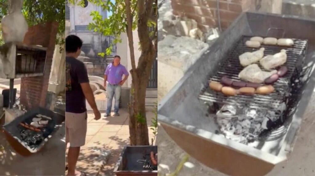 polémica por asado en cementerio