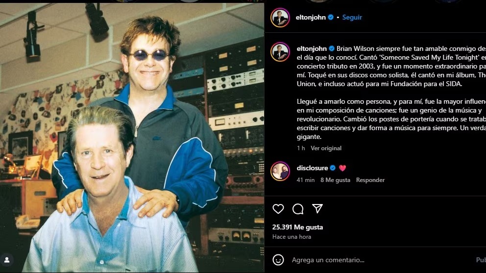 lton John, Sean Lennon y más famosos reaccionaron a la muerte de Brian Wilson
