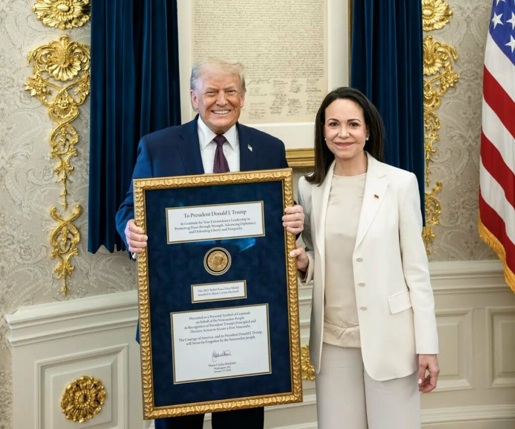 El presidente Trump y María Corina Machado.