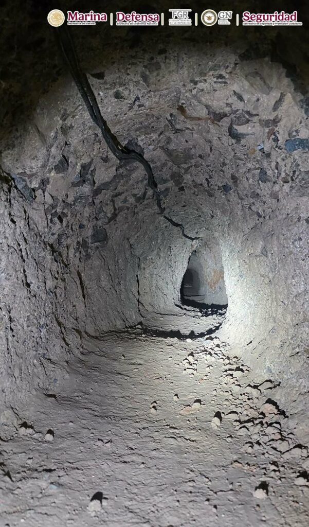Descubren túnel en frontera de México usado para contrabando y tráfico de personas