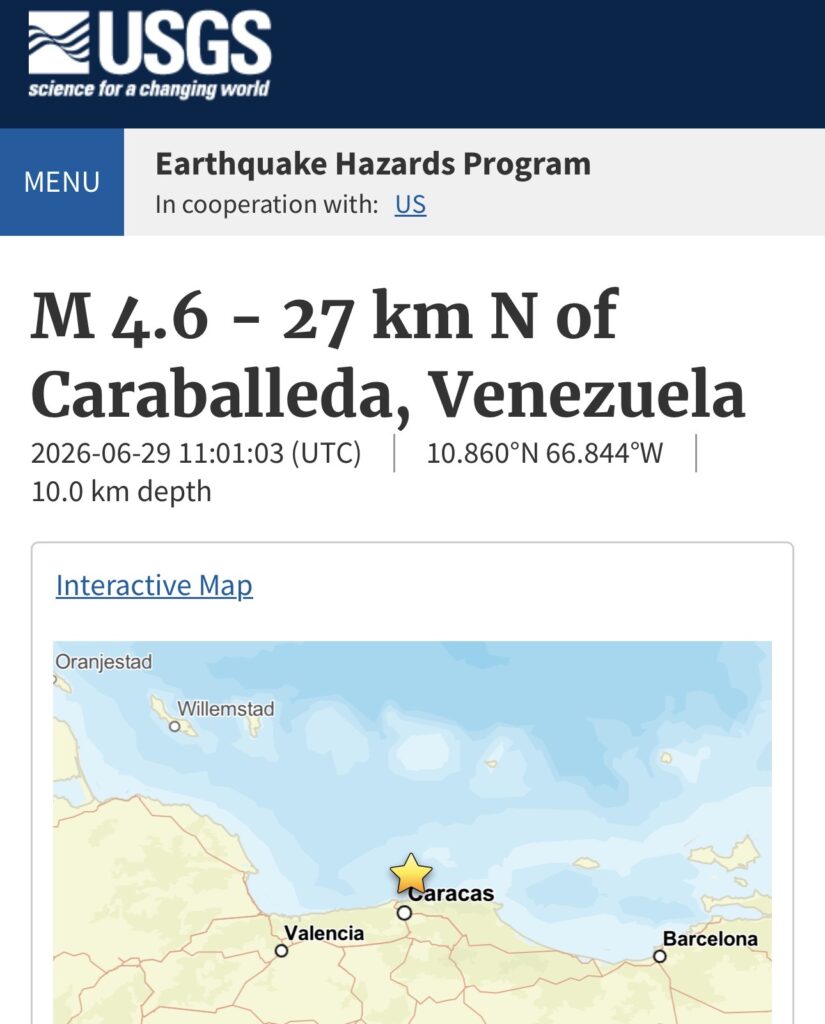 Fuerte temblor sacude a Caracas tras doble terremoto del miércoles