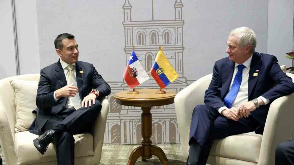 La Presidencia ecuatoriana señaló que, durante el encuentro, Daniel Noboa y Santiago Peña fortalecieron “el compromiso de continuar trabajando en conjunto”