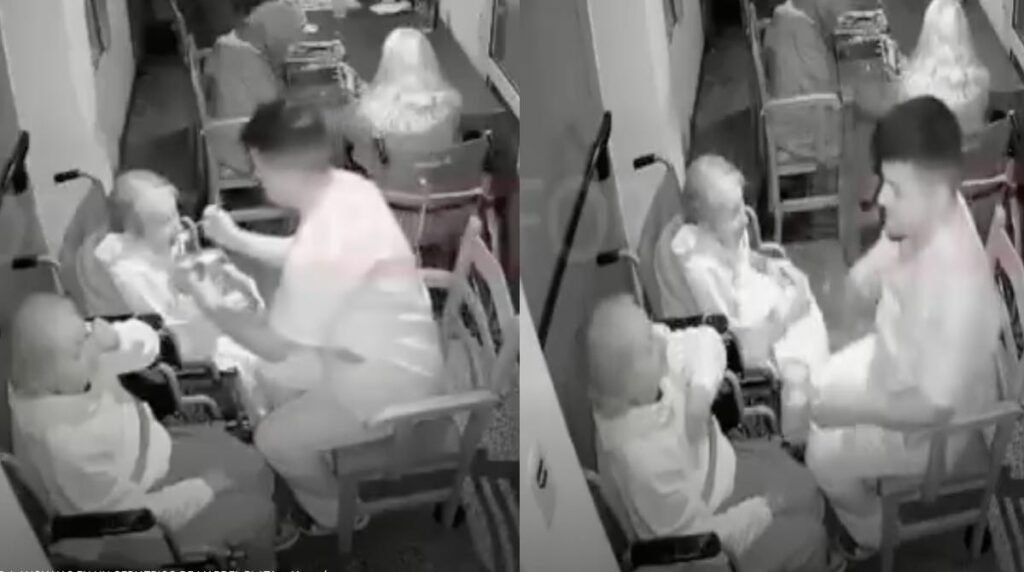Cámaras captaron cuando un enfermero agredió a dos ancianas