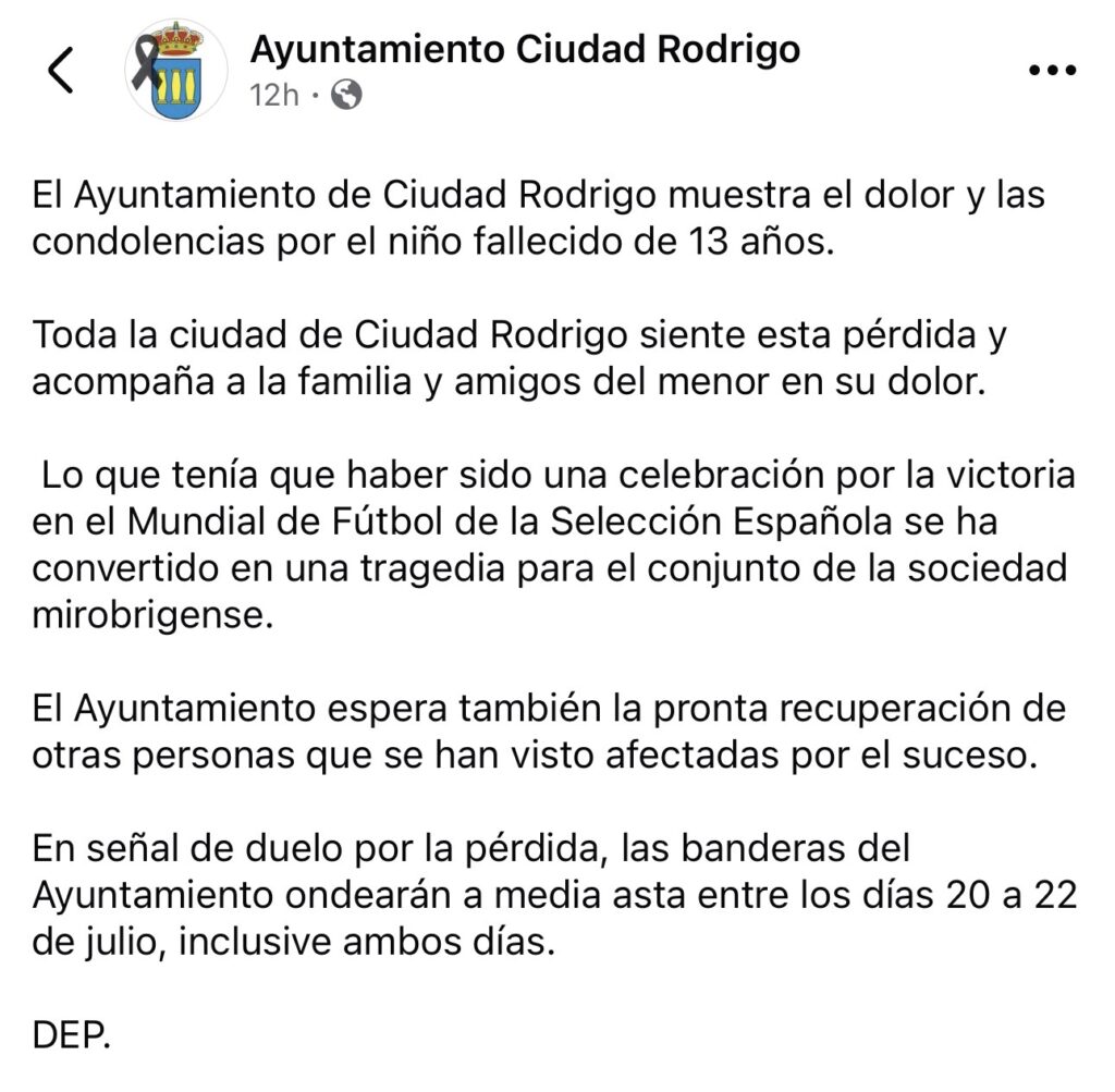 Celebración por el Mundial termina en tragedia: muere un adolescente de 13 años en España