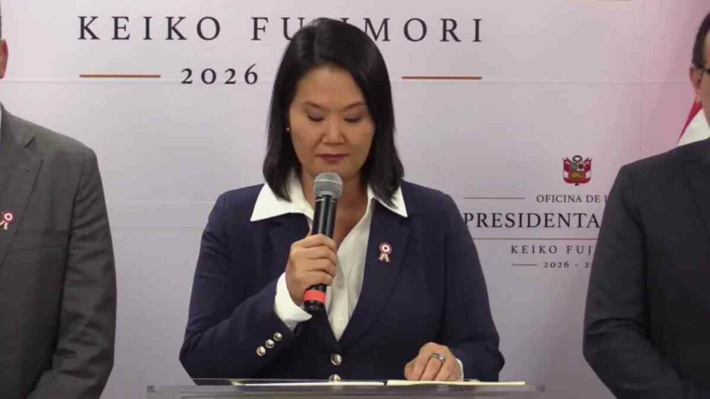En un pronunciamiento en la sede de su partido, Fuerza Popular, Fujimori también anunció la puesta en marcha de la oficina de la presidencia
