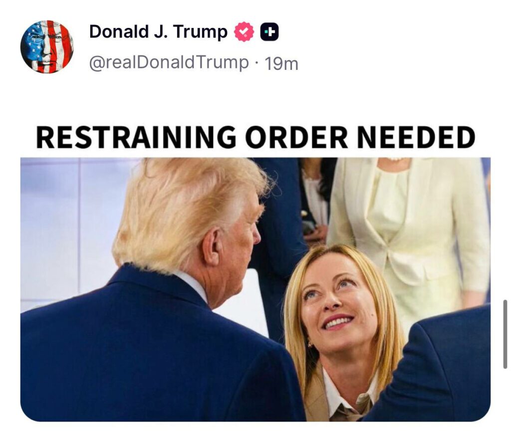 trump meloni orden de restriccion