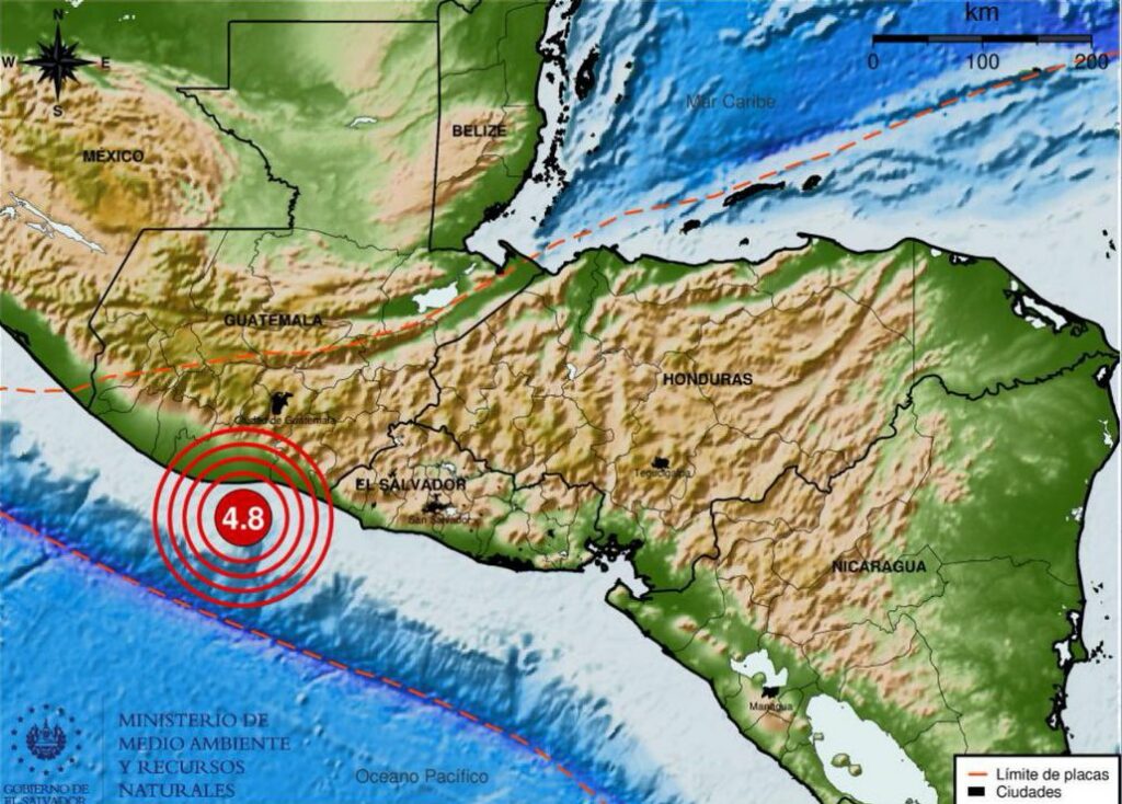 Sismo de magnitud 4,6 sacude Guatemala: epicentro fue en el océano Pacífico