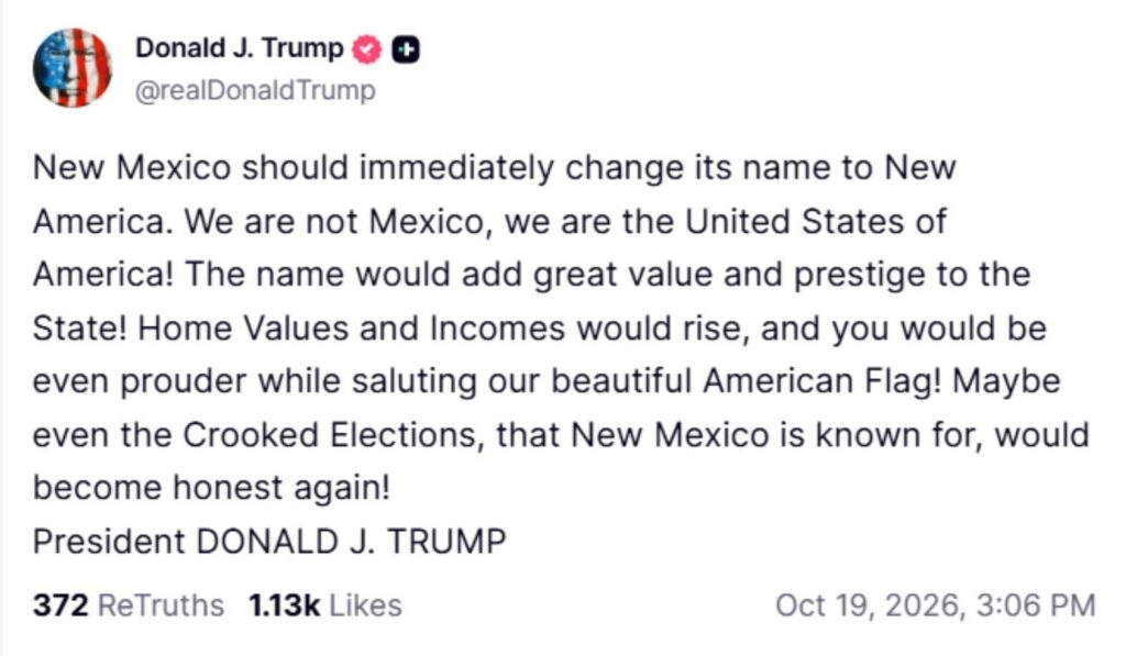 TRUMP MENSAJE NUEVO MEXICO