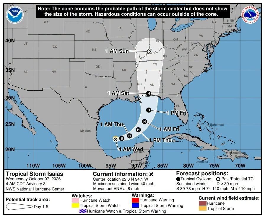 Tormenta Isaías amenaza con convertirse en huracán categoría 2 y apunta al norte de Florida