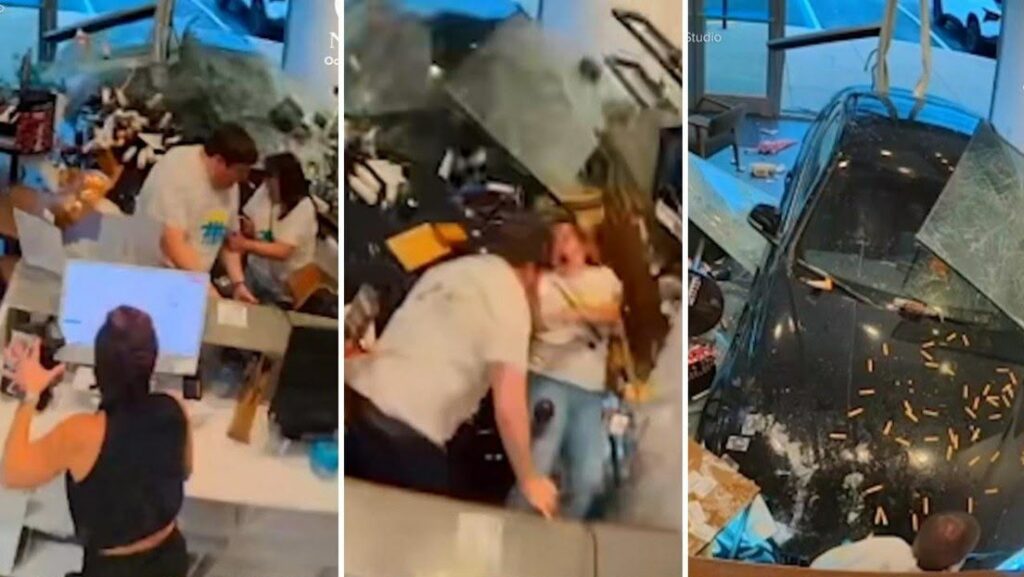 Coche fuera de control irrumpe en una peluquería y arrolla a dos clientes