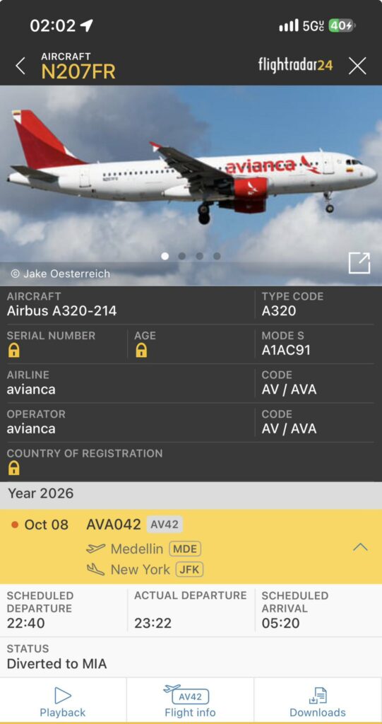 vuelo de avianca en miami turbulencia